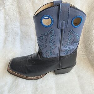 Smoky Mountain Kids Black and Blue Western Boots